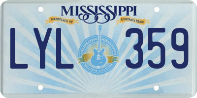 MS license plate LYL359
