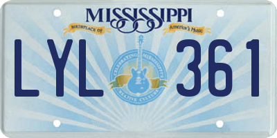 MS license plate LYL361
