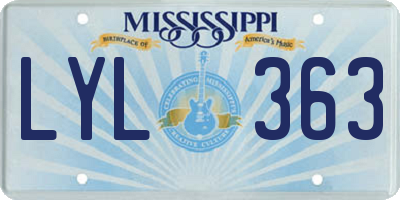 MS license plate LYL363