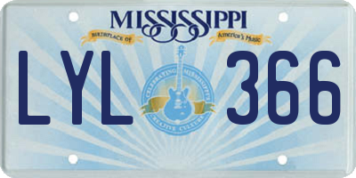 MS license plate LYL366