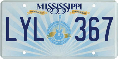 MS license plate LYL367