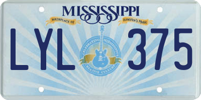 MS license plate LYL375