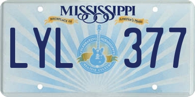 MS license plate LYL377