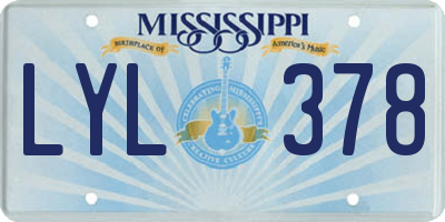 MS license plate LYL378