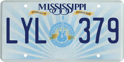 MS license plate LYL379