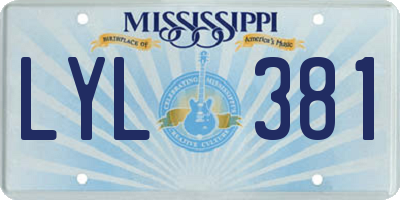 MS license plate LYL381