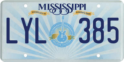 MS license plate LYL385
