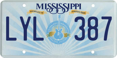 MS license plate LYL387