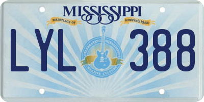 MS license plate LYL388