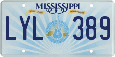 MS license plate LYL389