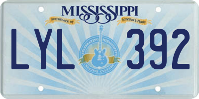 MS license plate LYL392