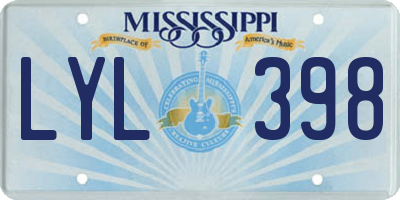 MS license plate LYL398