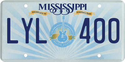 MS license plate LYL400