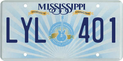 MS license plate LYL401
