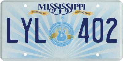 MS license plate LYL402