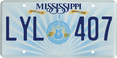 MS license plate LYL407