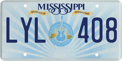 MS license plate LYL408