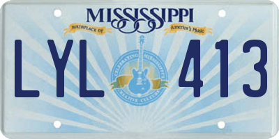 MS license plate LYL413