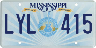 MS license plate LYL415