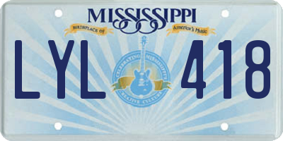 MS license plate LYL418