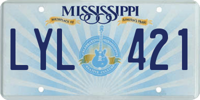 MS license plate LYL421