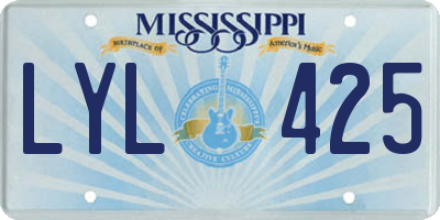 MS license plate LYL425