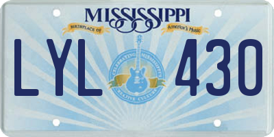 MS license plate LYL430