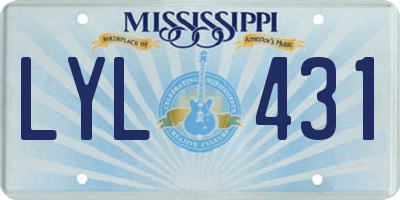 MS license plate LYL431