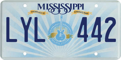 MS license plate LYL442