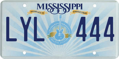MS license plate LYL444