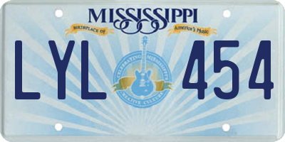 MS license plate LYL454