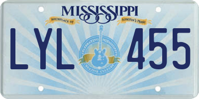 MS license plate LYL455