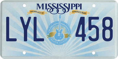 MS license plate LYL458