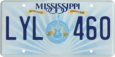 MS license plate LYL460