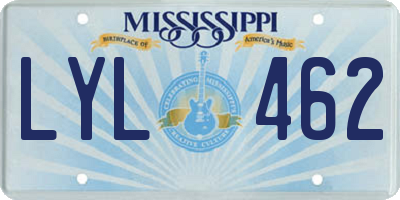MS license plate LYL462