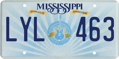MS license plate LYL463