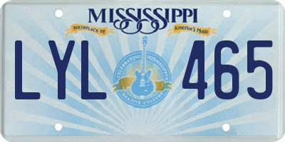 MS license plate LYL465