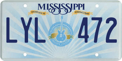 MS license plate LYL472