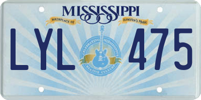 MS license plate LYL475