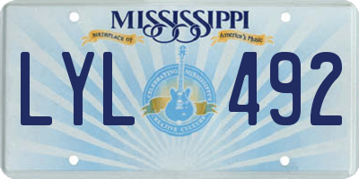 MS license plate LYL492