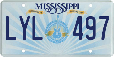 MS license plate LYL497