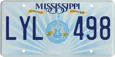 MS license plate LYL498