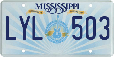 MS license plate LYL503