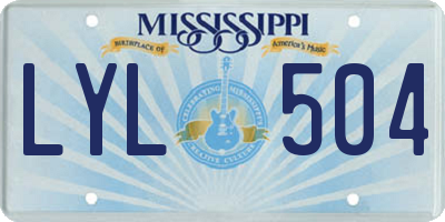MS license plate LYL504