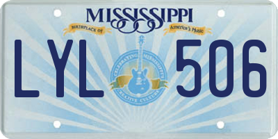 MS license plate LYL506