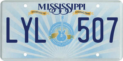 MS license plate LYL507