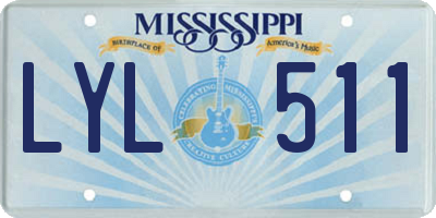 MS license plate LYL511