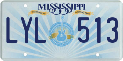 MS license plate LYL513
