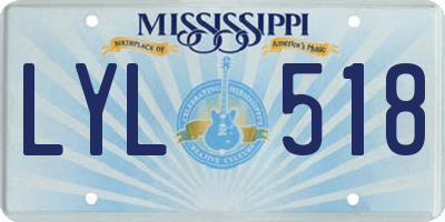 MS license plate LYL518