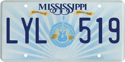 MS license plate LYL519
